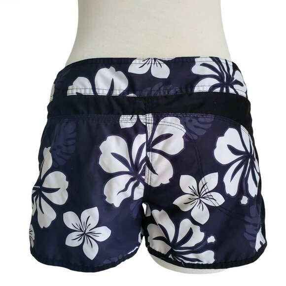 NWT Tribord Black & White Floral Hawaiian Print Board Shorts Surfing Size 24/25 - Picture 2 of 16